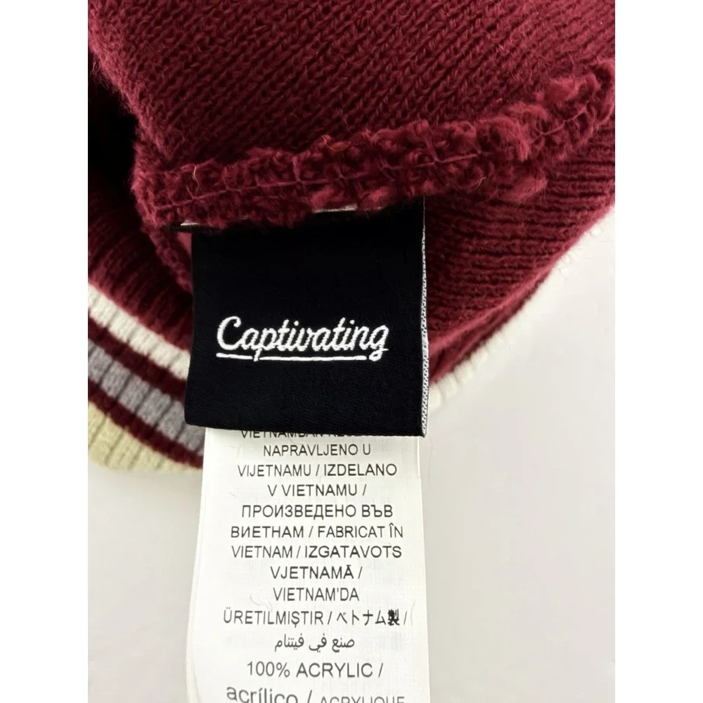 FSU Seminoles Captivating Brand Bering Cuff Knit Beanie Hat Pom Garnet Red Gold